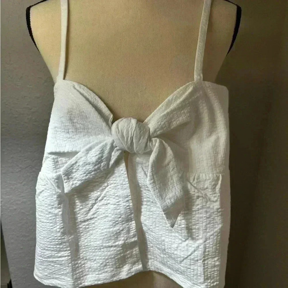 J.Crew Seersucker tie-front top - Picture 3 of 5